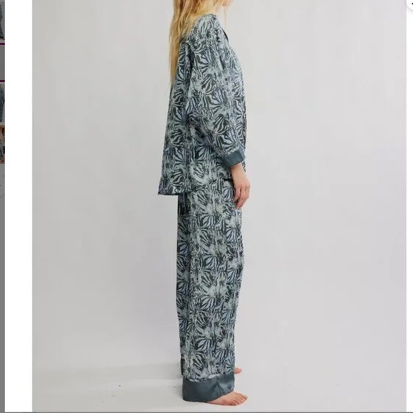 Free People Dreamy Days Pajama Set in Seafoam Combo in Various NWT $98R - Picture 2 of 4